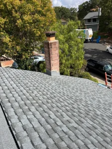 Roof Installation Residential Home with chimney and new flashing Novato