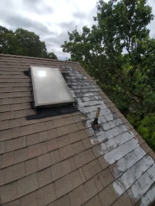 Residential Roof with roof patch before new roof installation Novato